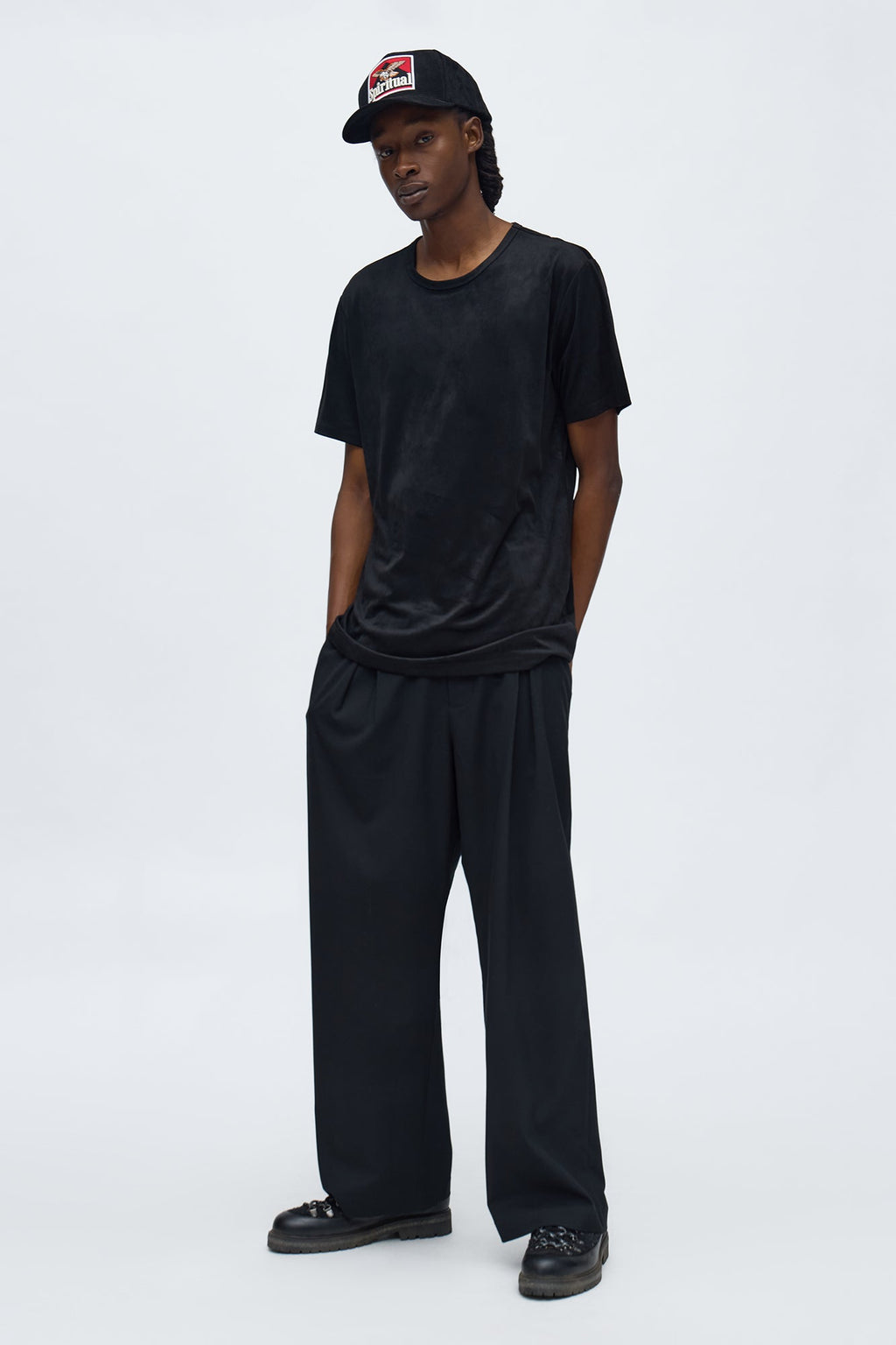 Velour Everyday Crew Tee - Black image 2