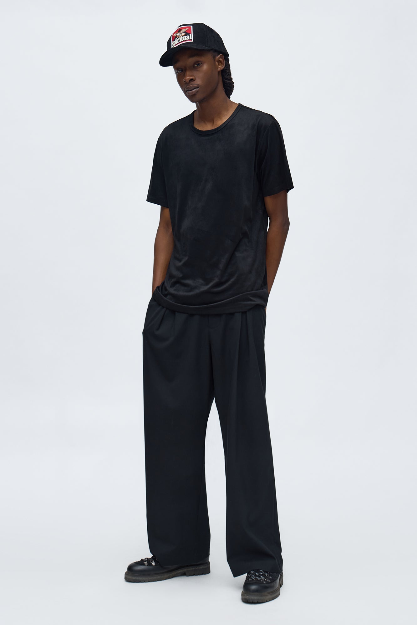 Velour Everyday Crew Tee - Black image 2