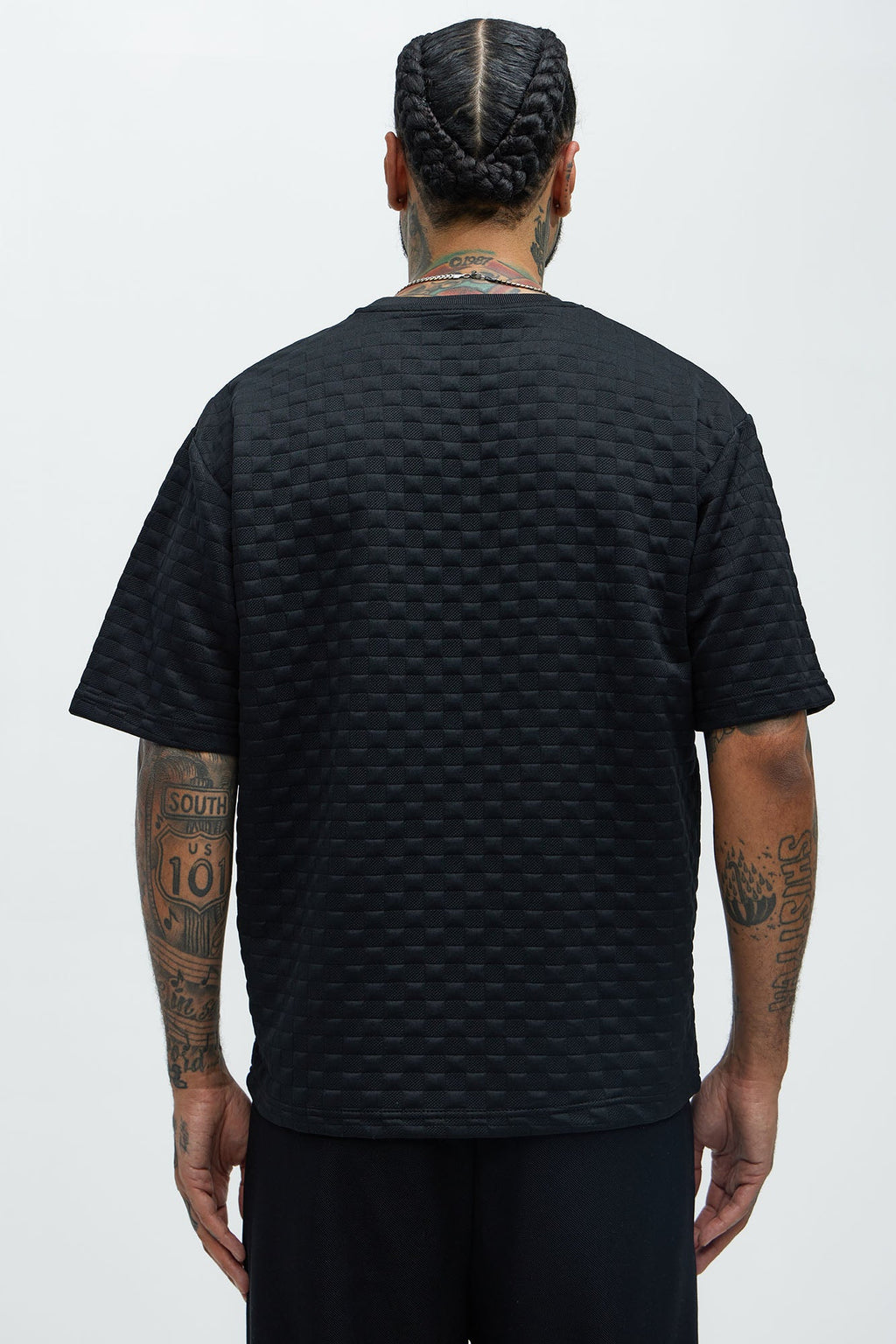 Check Mate Textured Tee - Black image 4