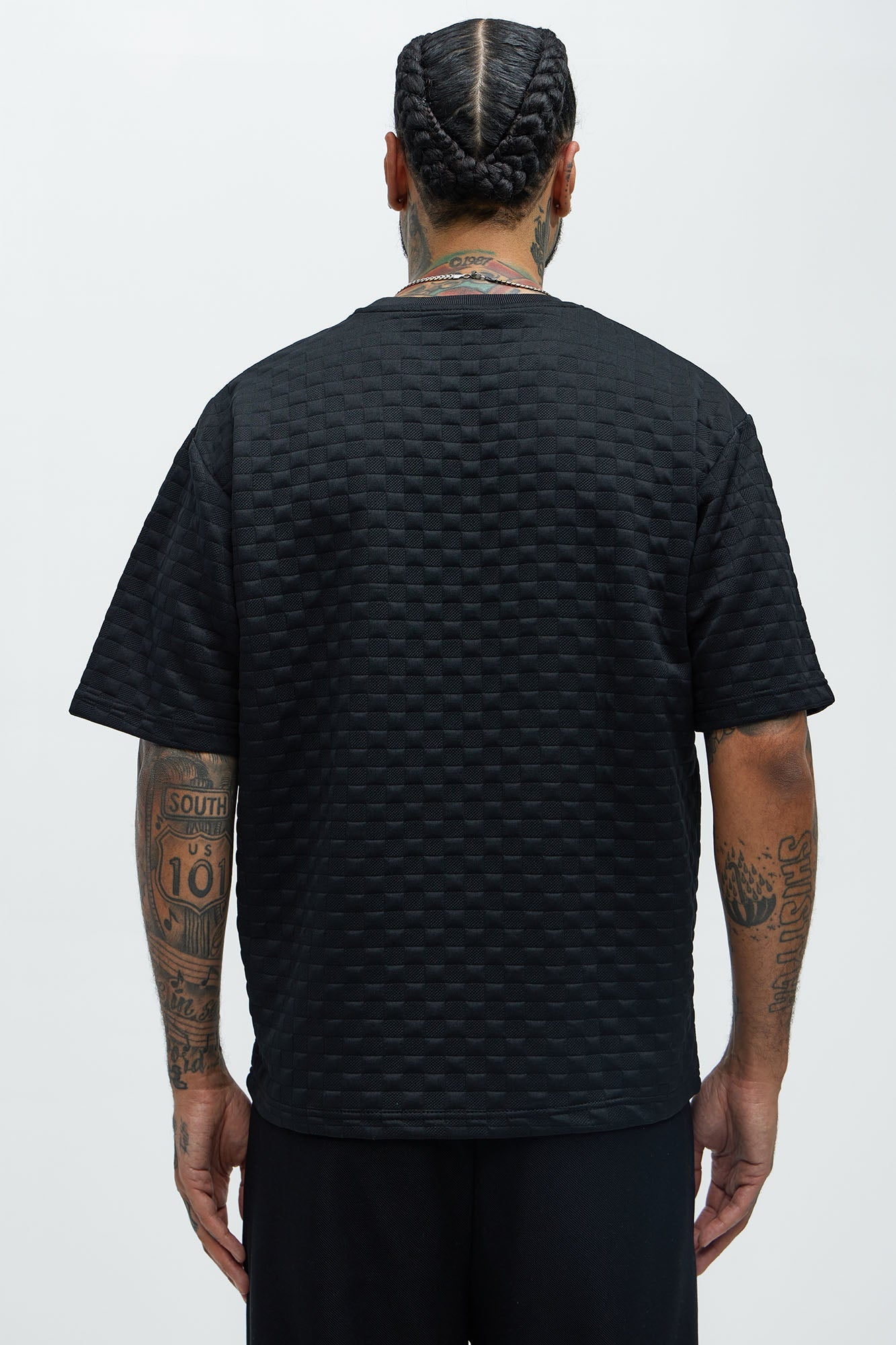 Check Mate Textured Tee - Black image 4