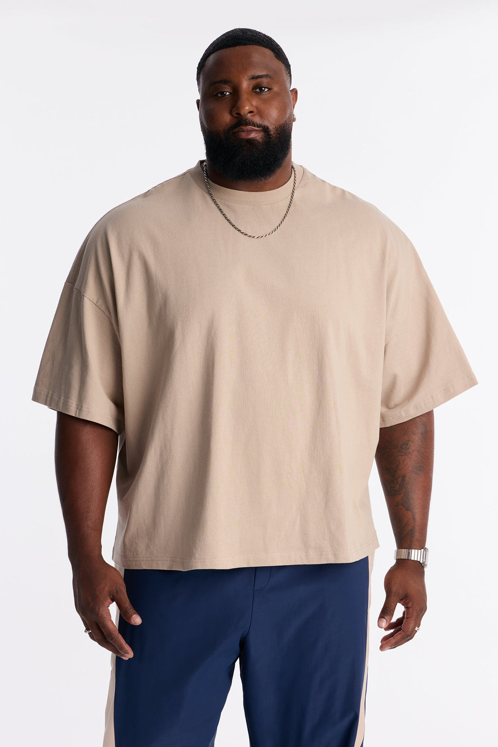 Boxy Heavyweight Tee 240GSM - Tan image 4