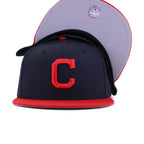 Cleveland Indians Navy Scarlet New Era 9Fifty Snapback