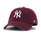 New York Yankees Dark Maroon 47 Brand Clean Up Dad Hat