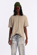 Rhinestone Embellished Knit Tee - Brown image 1