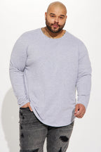 Essential Long Sleeve Scallop Tee - Grey image 4