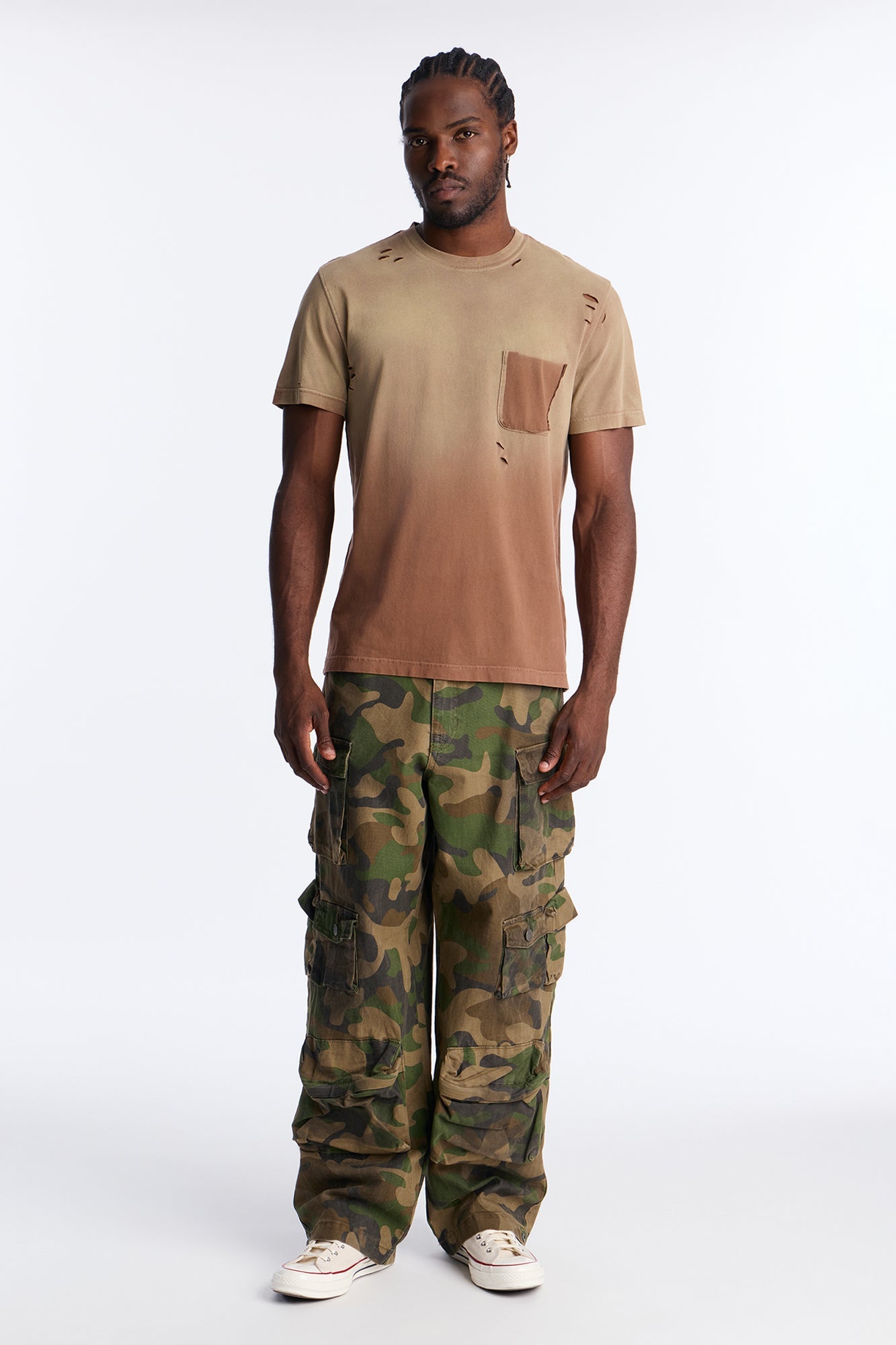 Boyle Faded Crew Tee - Brown image 2