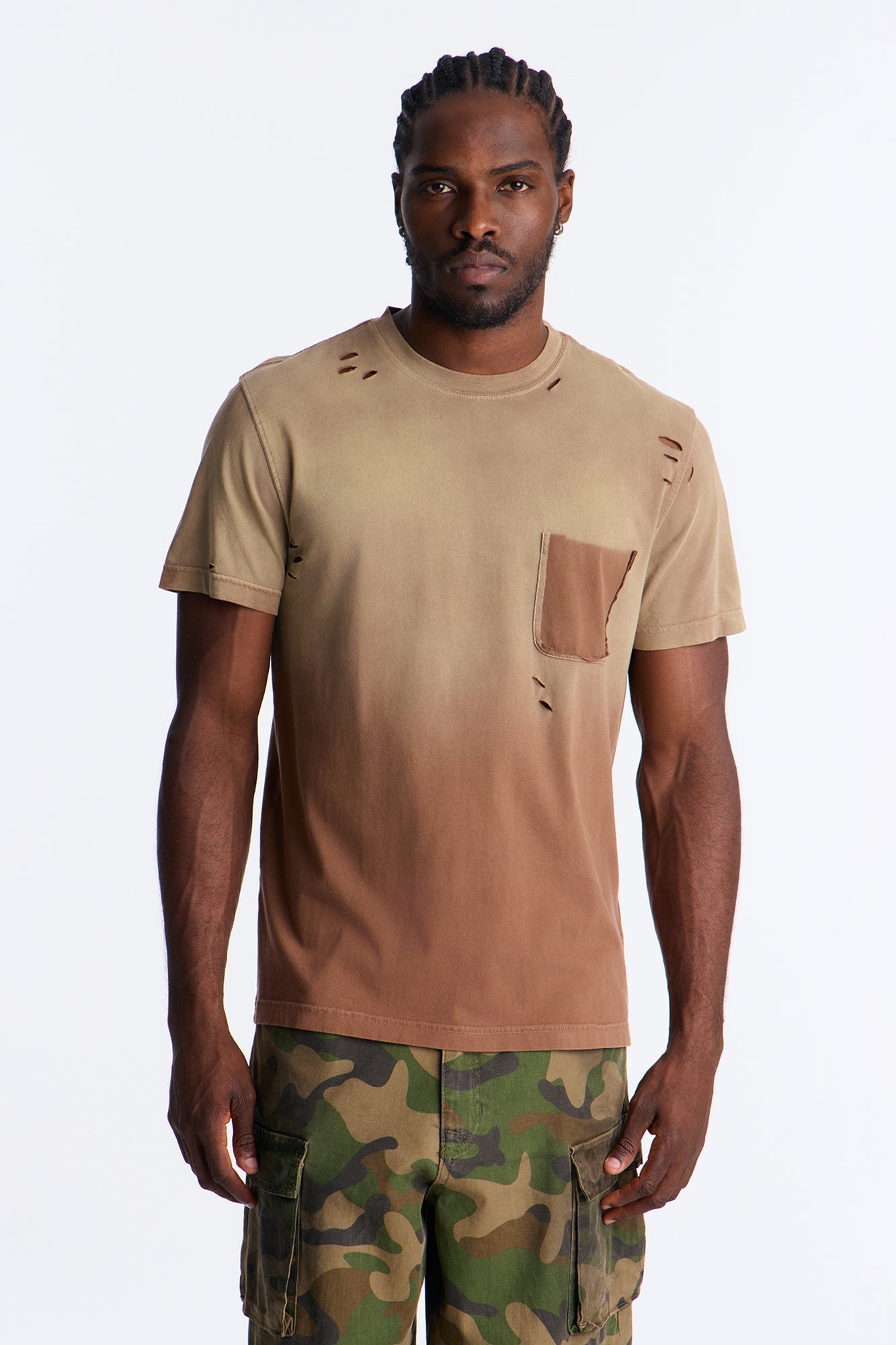 Boyle Faded Crew Tee - Brown image 1