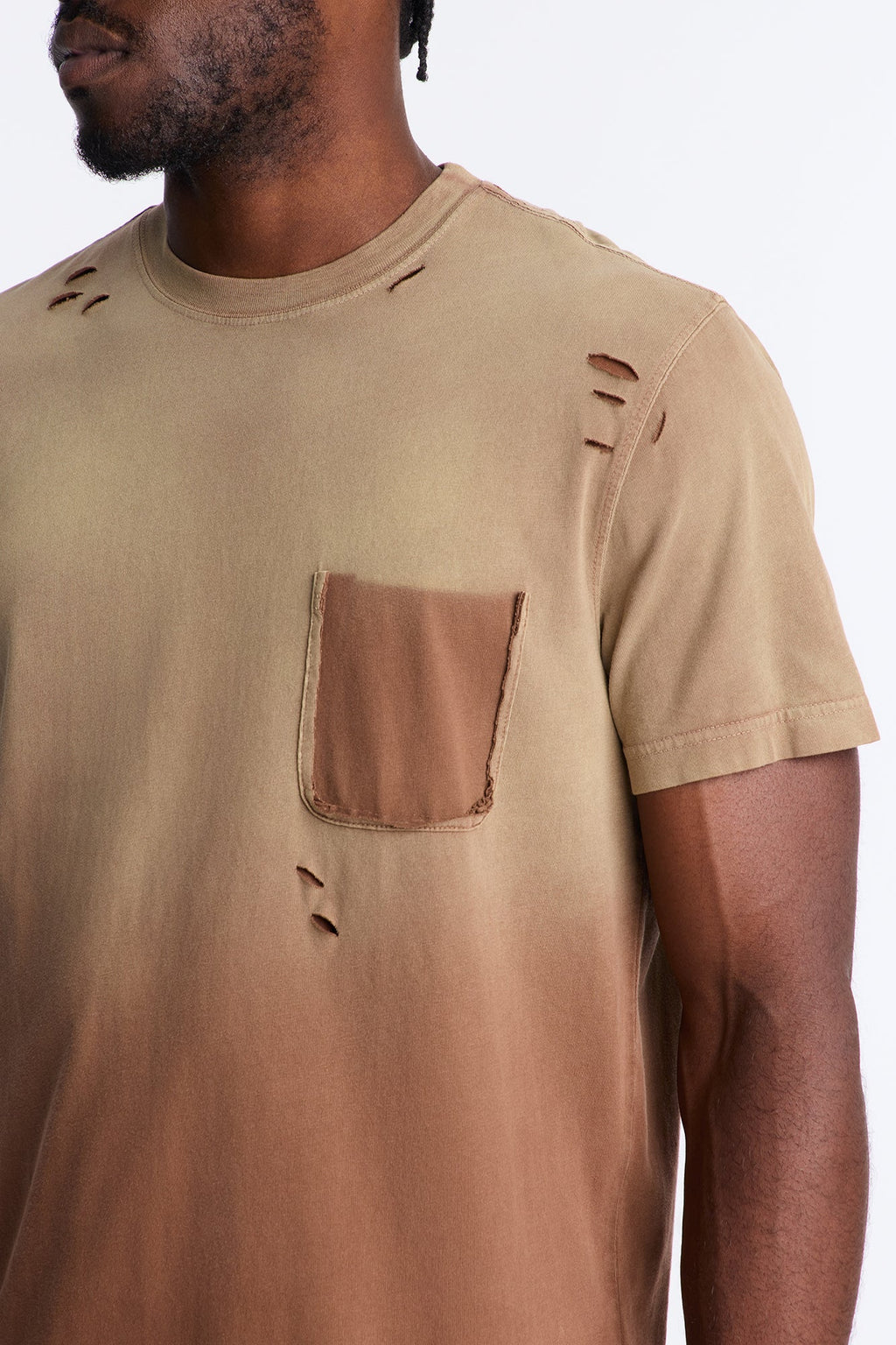 Boyle Faded Crew Tee - Brown image 3