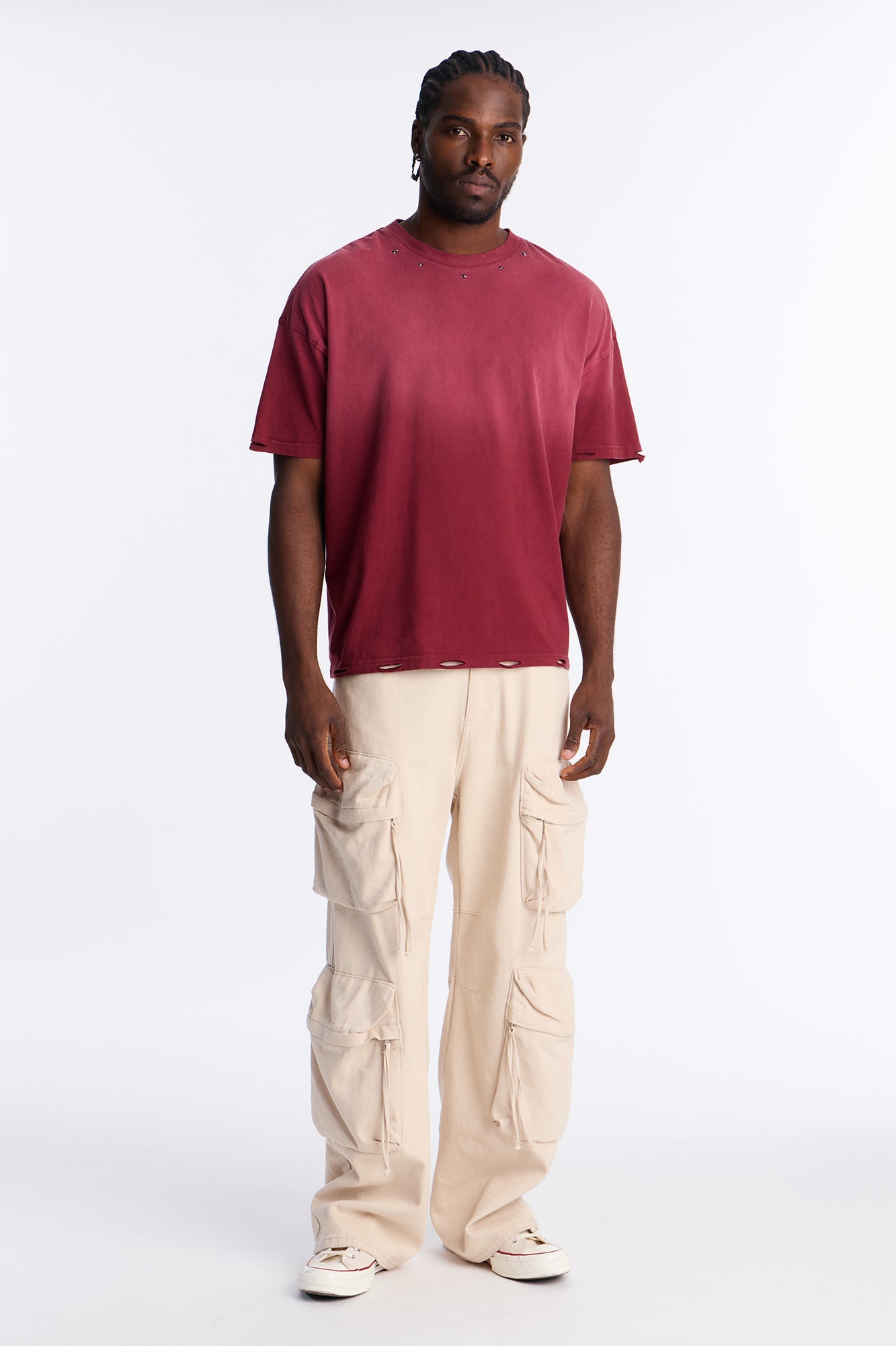 Vintage Wash Relaxed Edge Tee - Red image 2