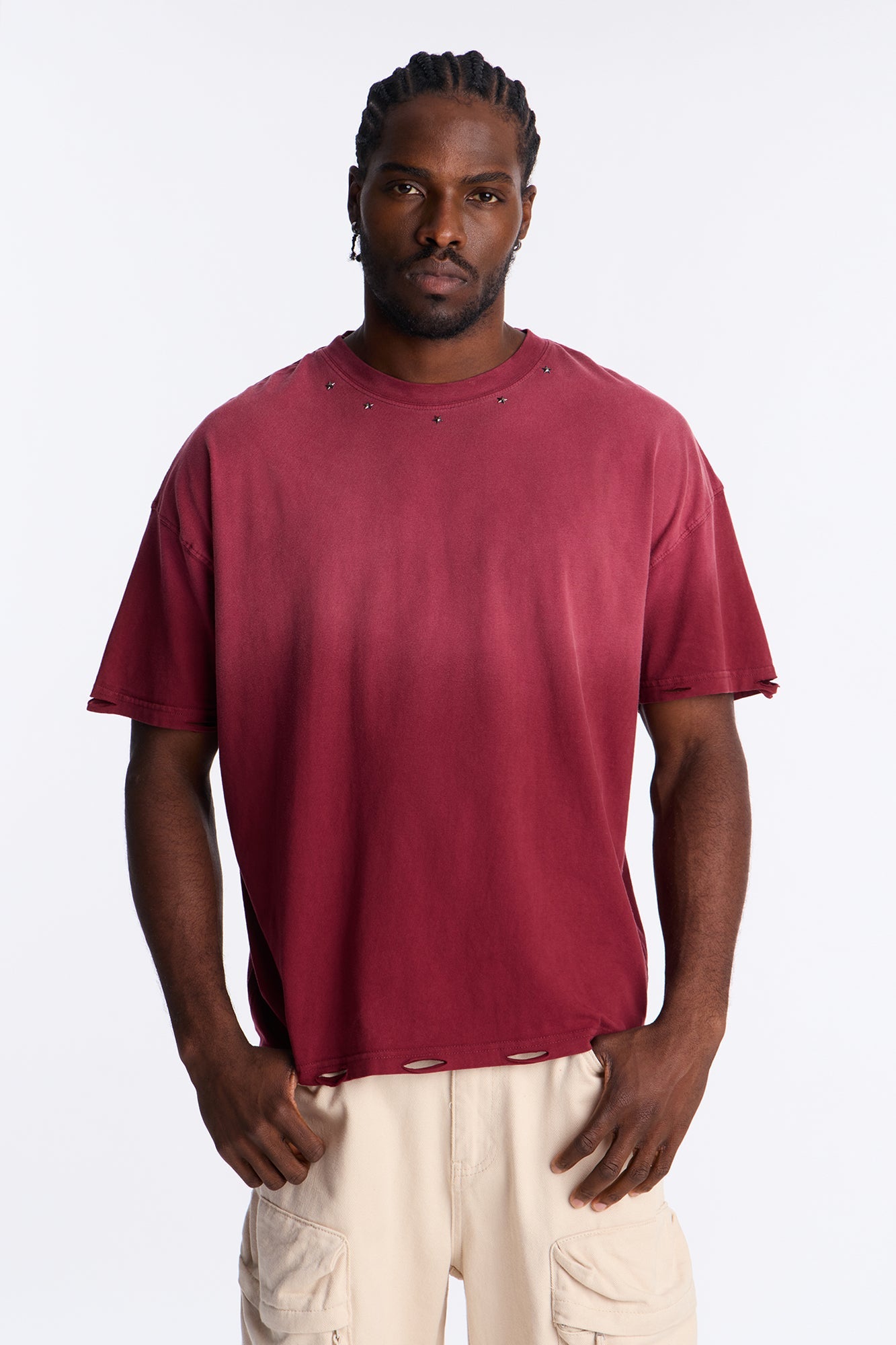 Vintage Wash Relaxed Edge Tee - Red image 1