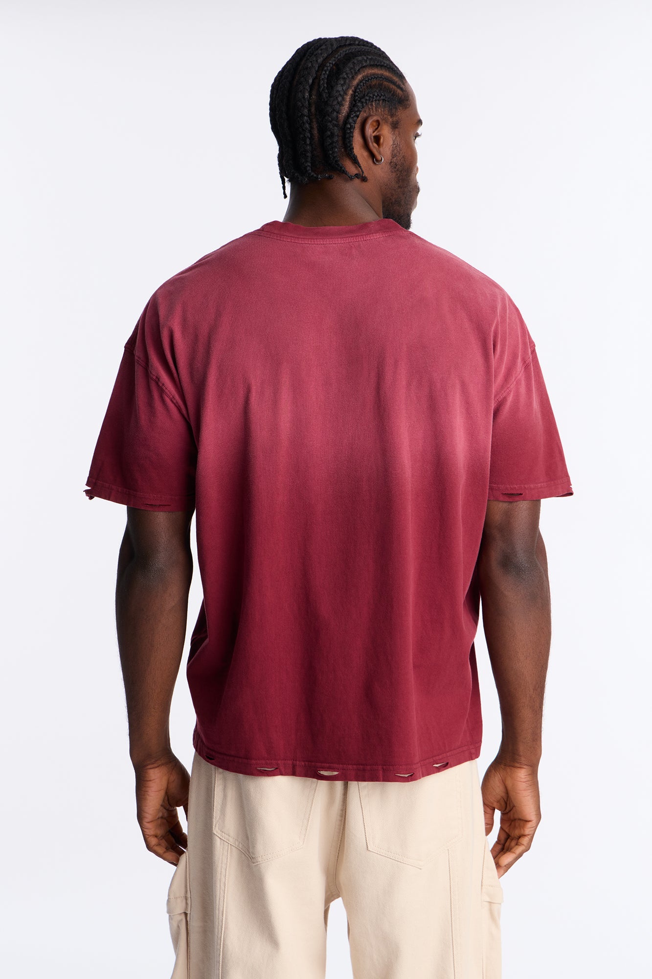 Vintage Wash Relaxed Edge Tee - Red image 4
