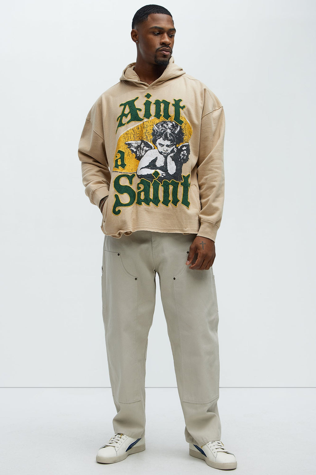 Aint A Saint Hoodie - Khaki image 2