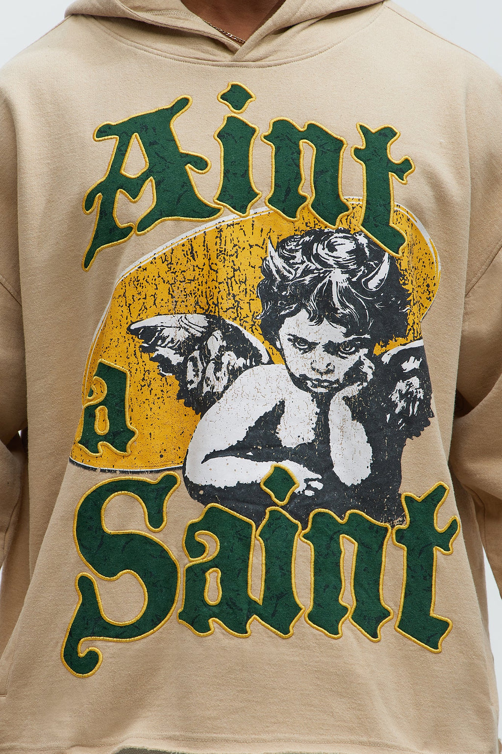 Aint A Saint Hoodie - Khaki image 4