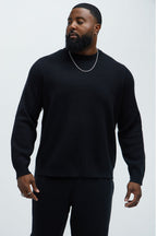 Recline Sweater Knit Crewneck - Black image 4