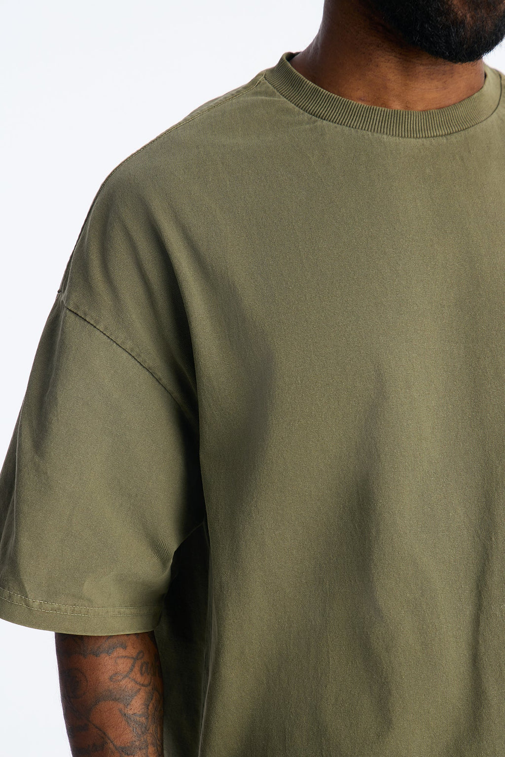 Boxy Heavyweight Tee 240GSM - Olive image 3