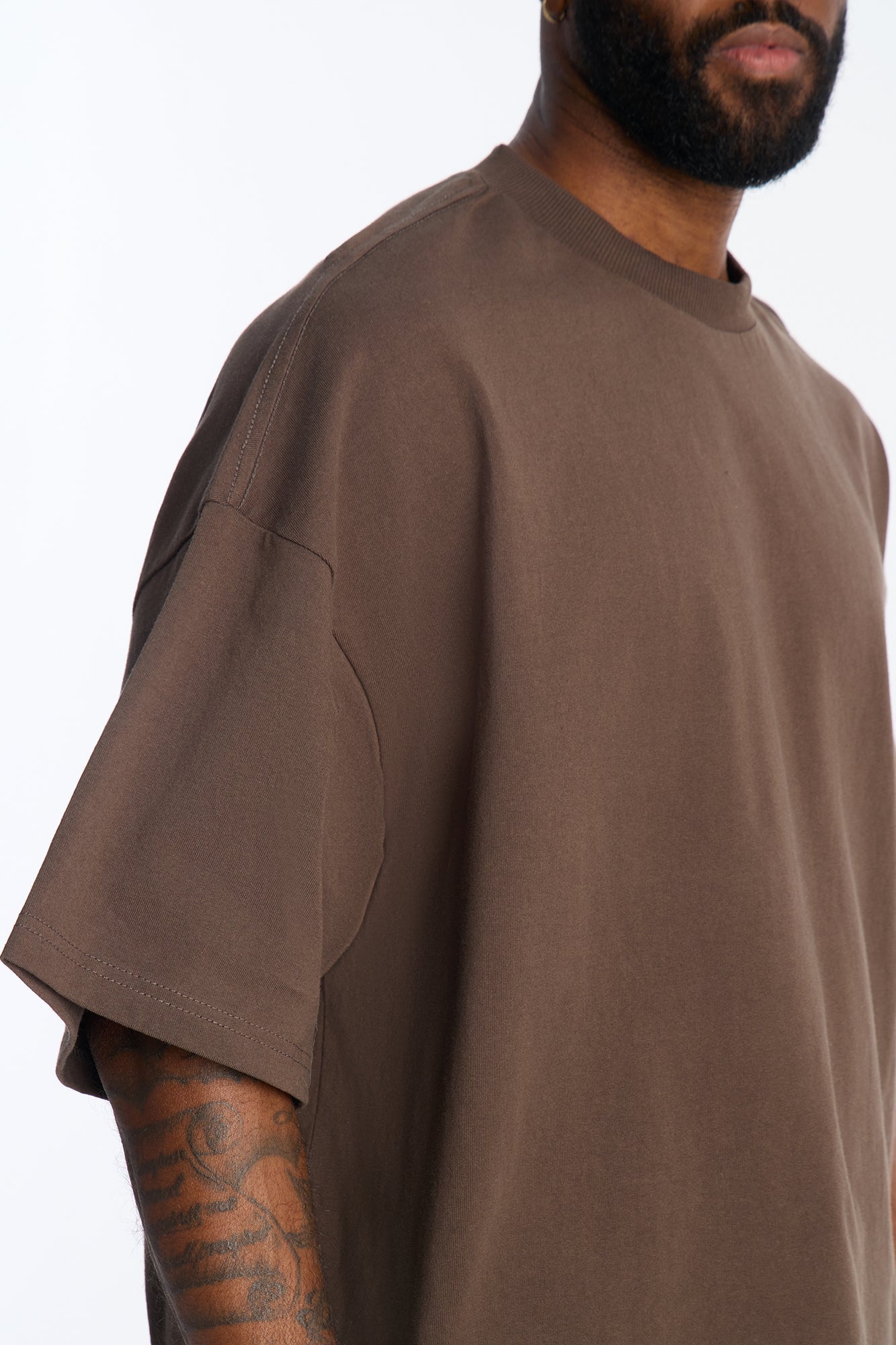 Boxy Heavyweight Tee 240GSM - Brown image 3