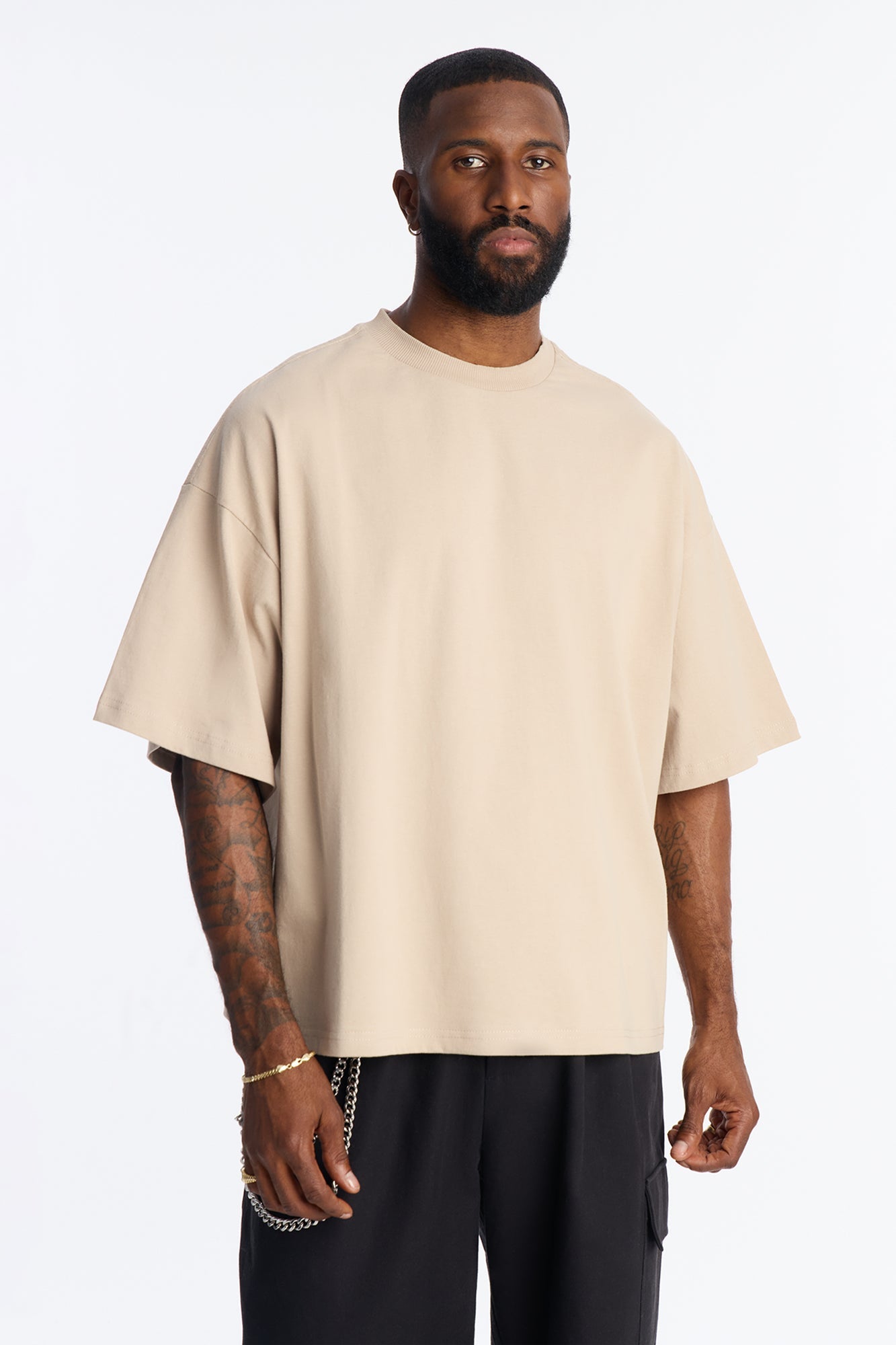 Boxy Heavyweight Tee 240GSM - Tan image 1