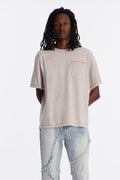 Gridline Fade Pocket Stitch Tee - Grey Mineral Wash image 1