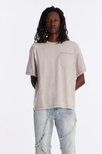 Gridline Fade Pocket Stitch Tee - Grey Mineral Wash image 1