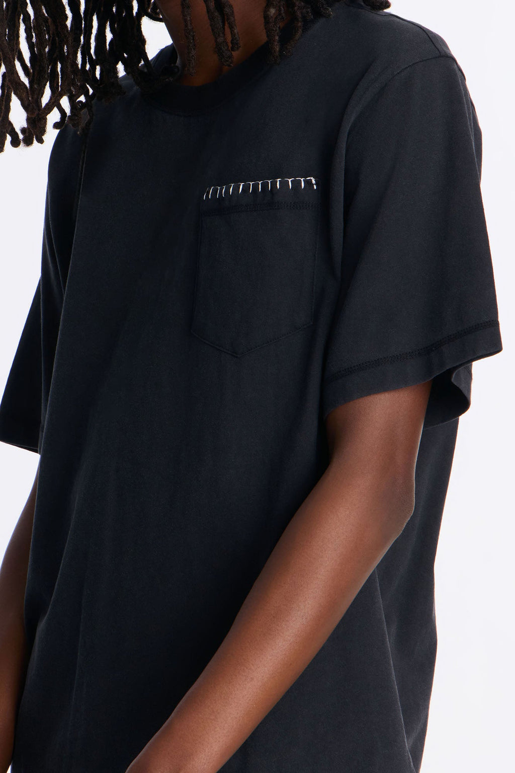 Gridline Fade Pocket Stitch Tee - Black Wash image 3