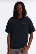 Gridline Fade Pocket Stitch Tee - Black Wash image 1