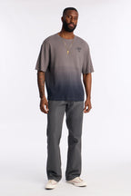 Gradient Waffle Knit Crewneck Tee - Grey/combo image 2