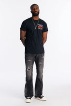 Stacked Skinny Flare Bleach Croc Jean - Black Wash image 2