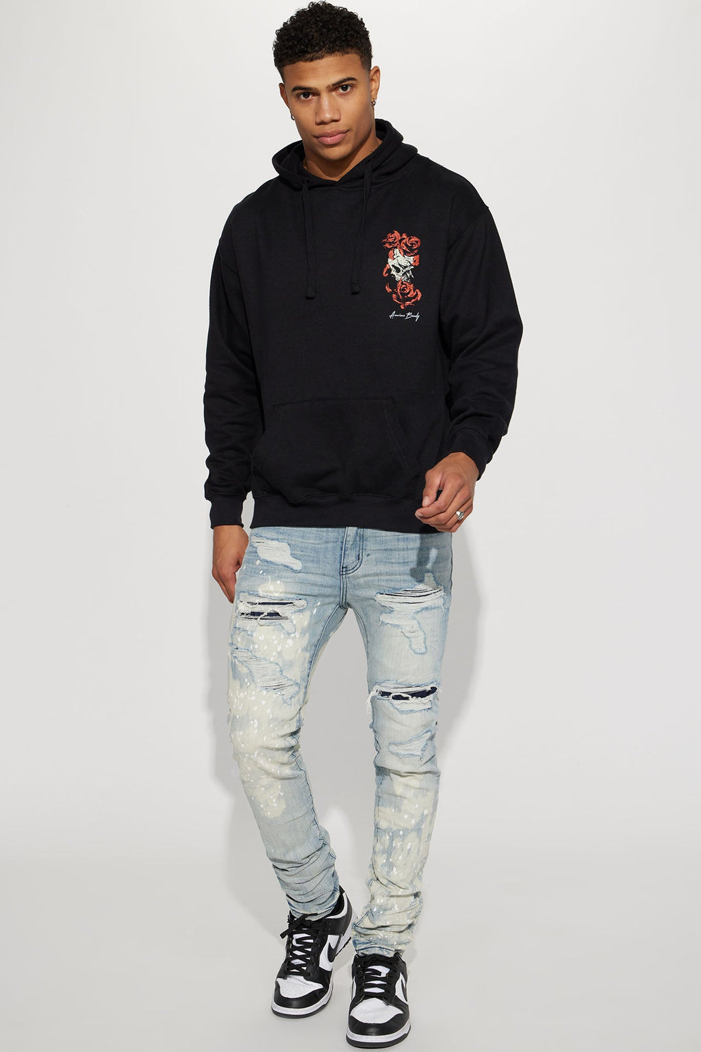 For It Paint Splattered Stacked Skinny Jeans - Light Wash image 2