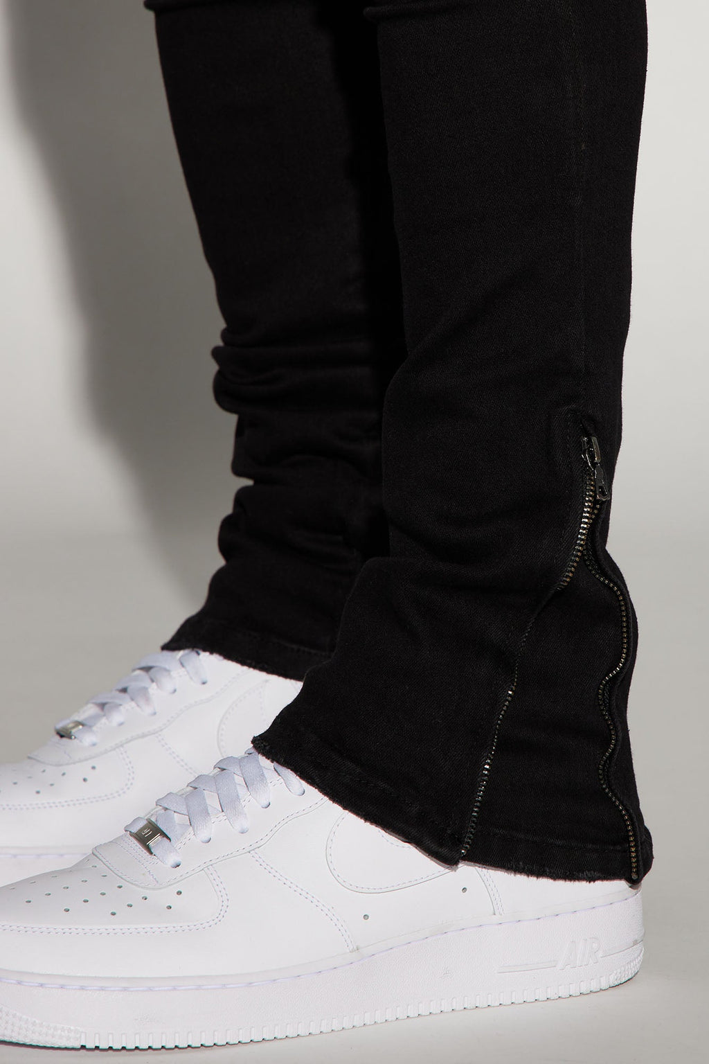 Convertible Stacked Skinny Flare Jeans - Black image 4