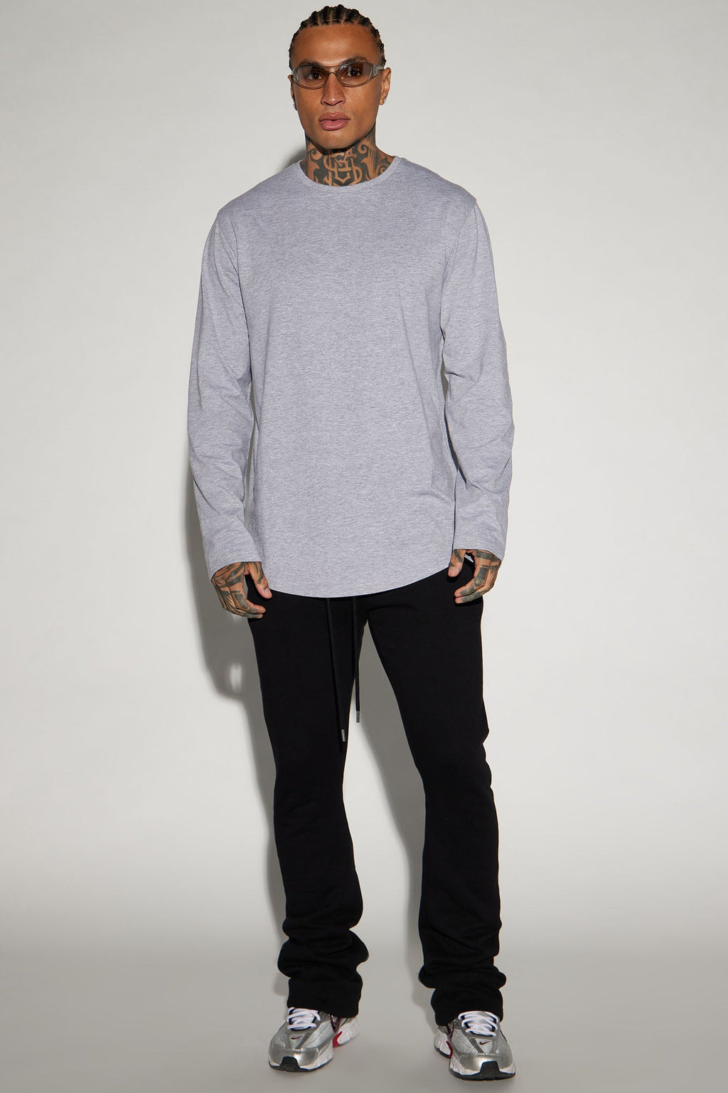 Essential Long Sleeve Scallop Tee - Grey image 2