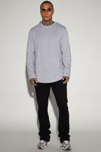 Essential Long Sleeve Scallop Tee - Grey image 2