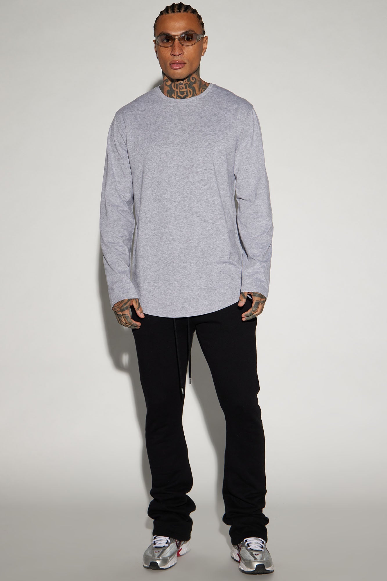 Essential Long Sleeve Scallop Tee - Grey image 2