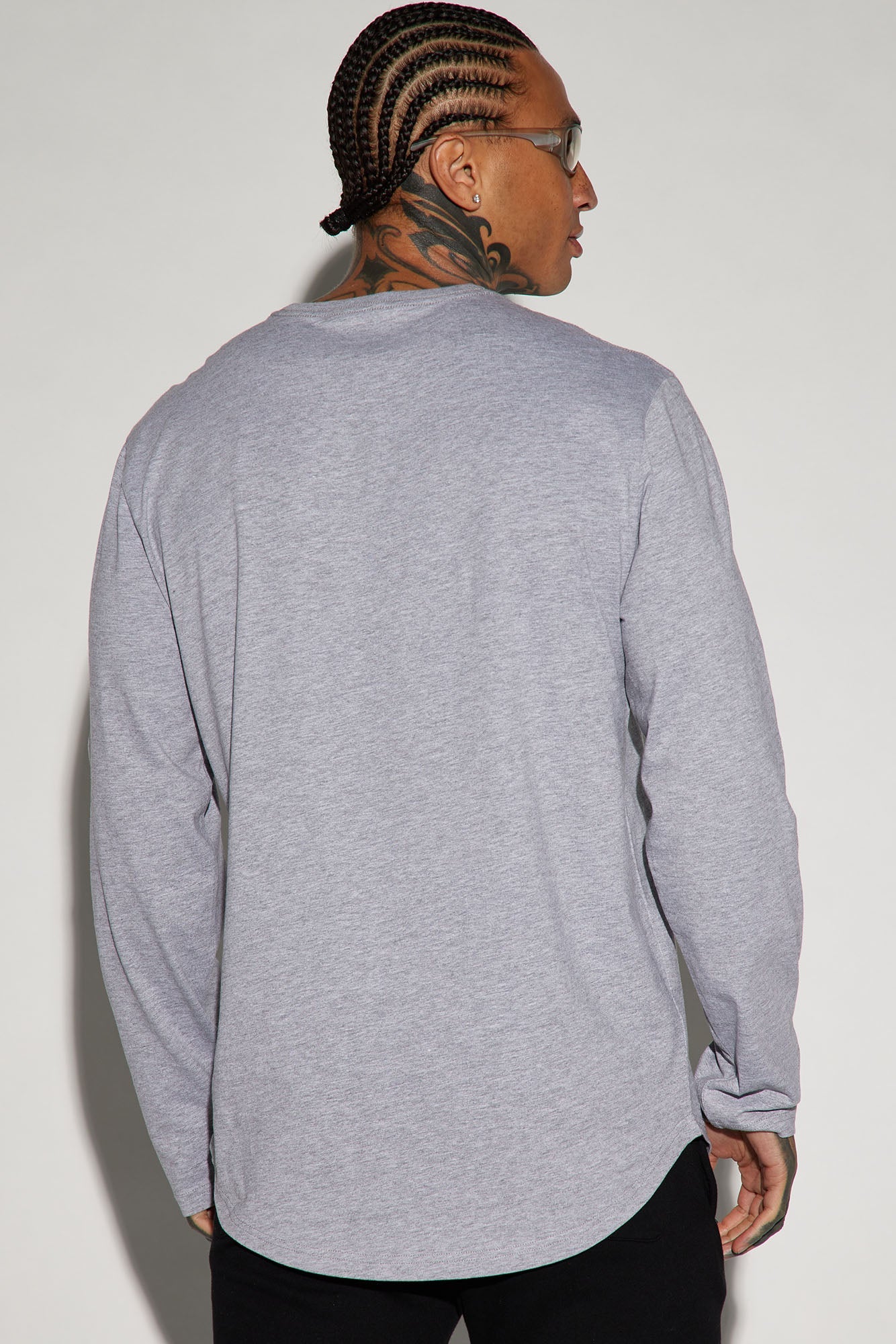 Essential Long Sleeve Scallop Tee - Grey image 3