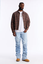 Ultra Stacked Skinny Flare Button Hem Jean - Medium Wash image 2