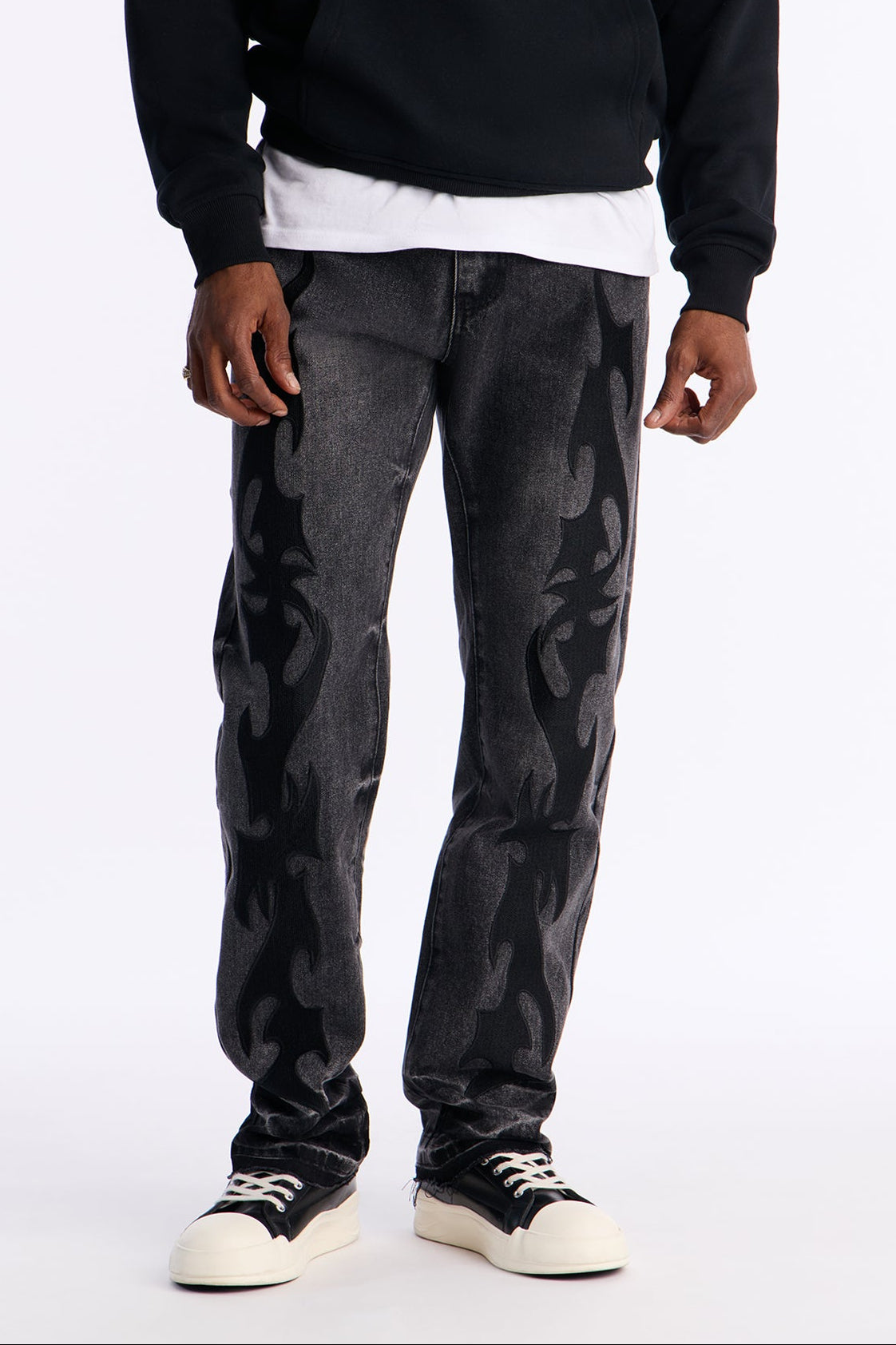 Stacked Slim Flare Blaze Cut Jean - Black Wash image 1