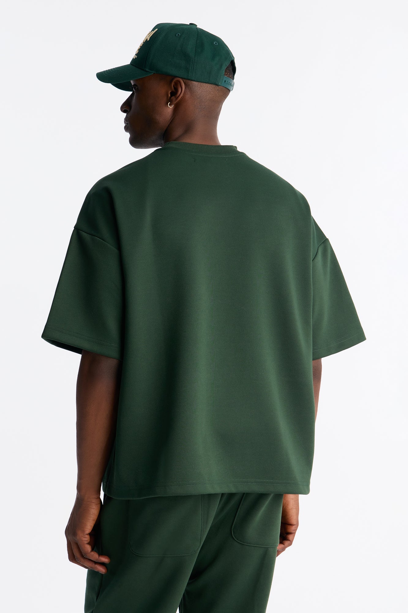 Structured Fleece Paneled Tee - Green image 4