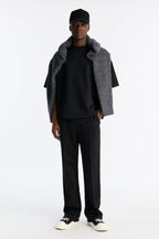 Structured Fleece Paneled Tee - Black image 2