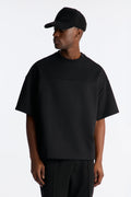 Structured Fleece Paneled Tee - Black image 1