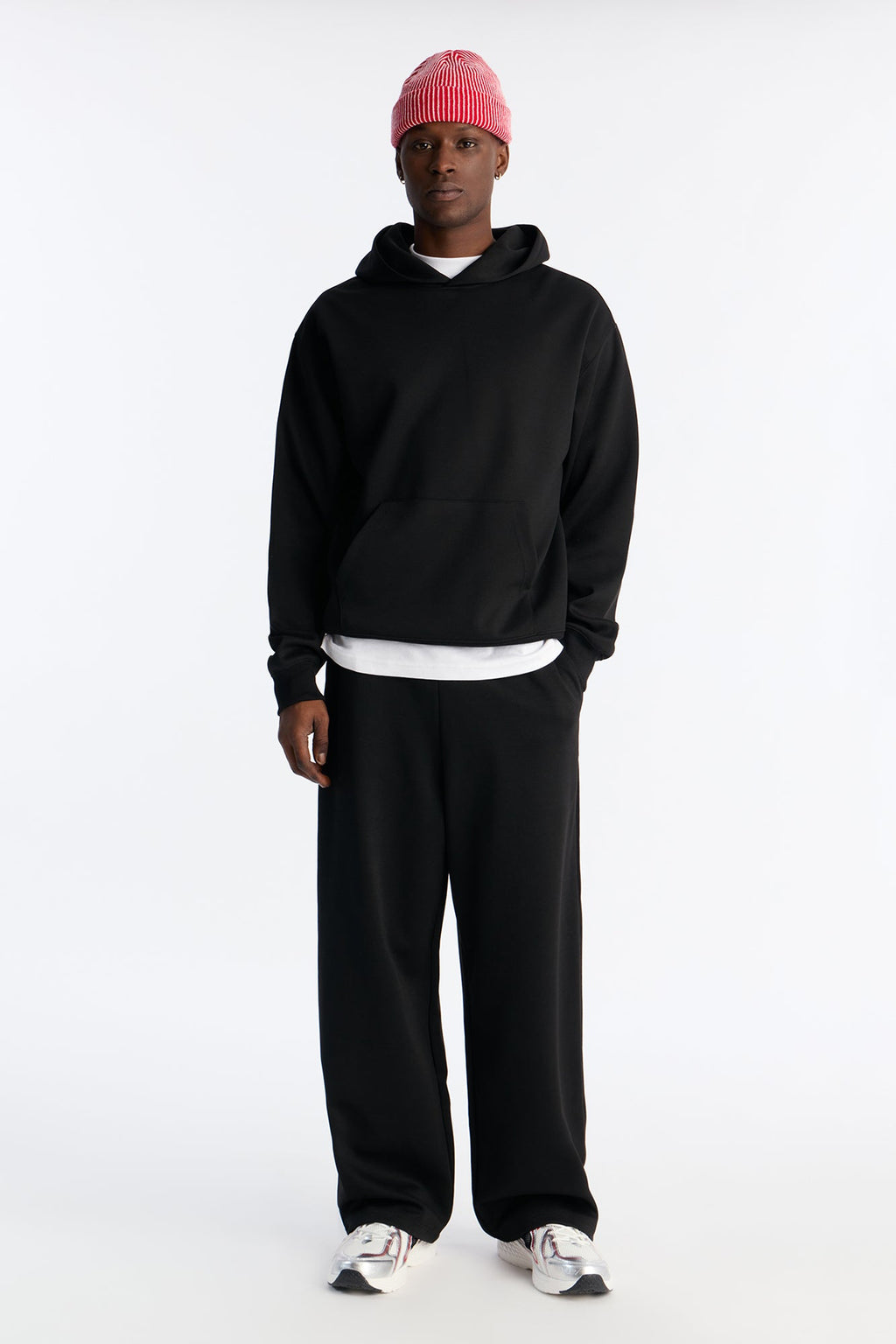 Structured Fleece Hoodie - Black image 2