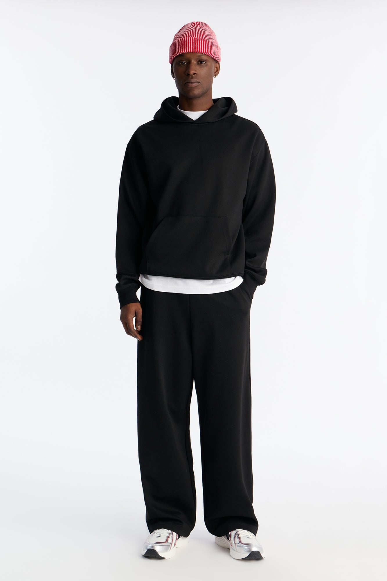 Structured Fleece Hoodie - Black image 2