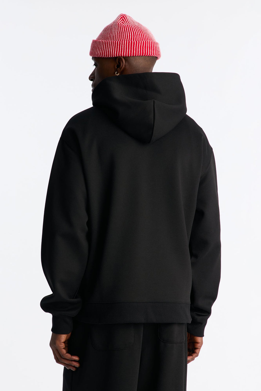 Structured Fleece Hoodie - Black image 4