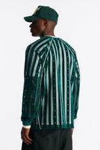 Luxe Grid Paneled V Neck Shirt - Hunter Green image 4