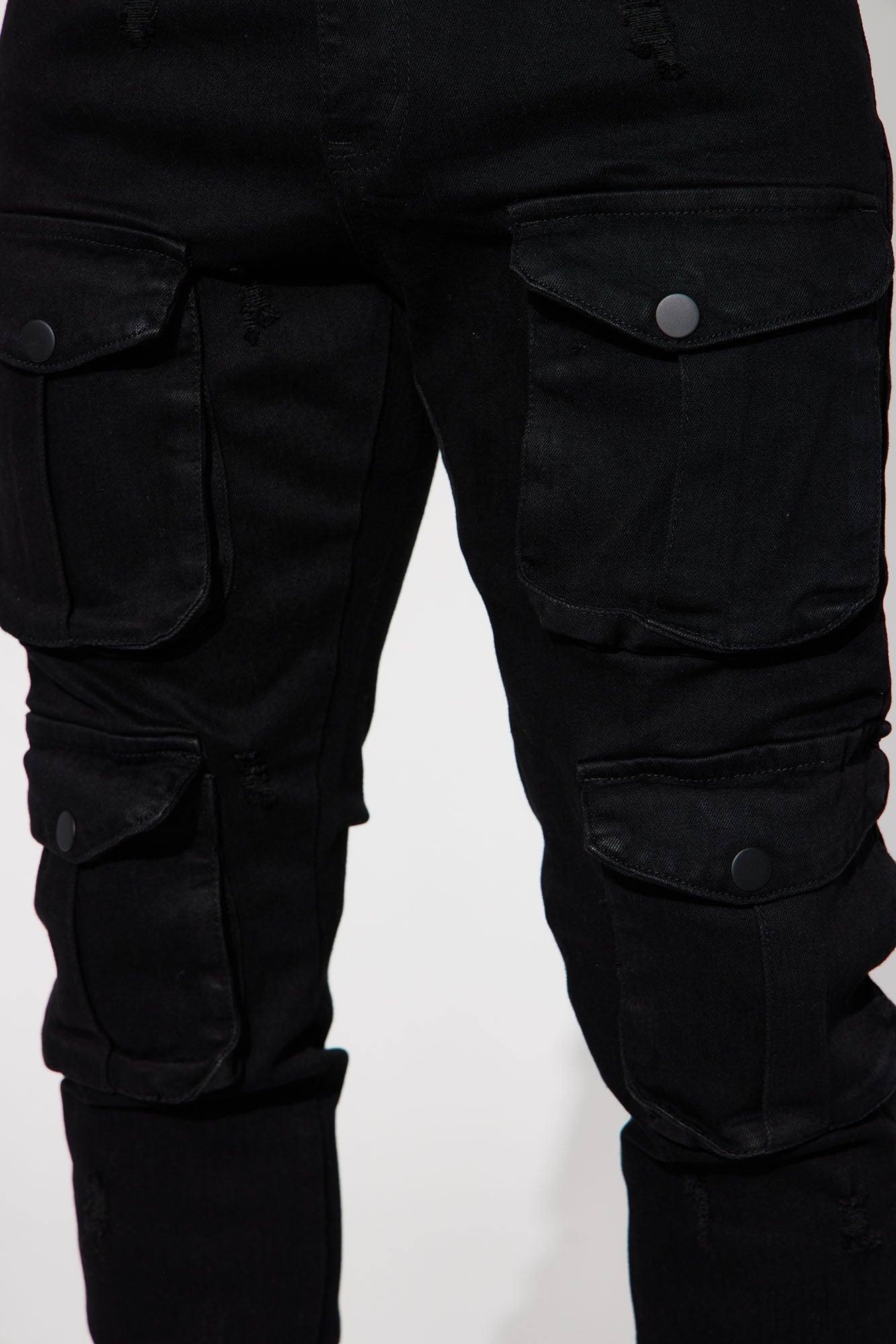 Dirty Ways Stacked Cargo Skinny Jeans - Black image 4