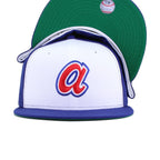 Atlanta Braves White Dark Royal Blue 1972 Green Bottom New Era 59Fifty Fitted