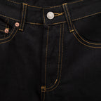 Evisu Kuro Black Daicock & Seagull Logo Gold Stitch Straight Jeans