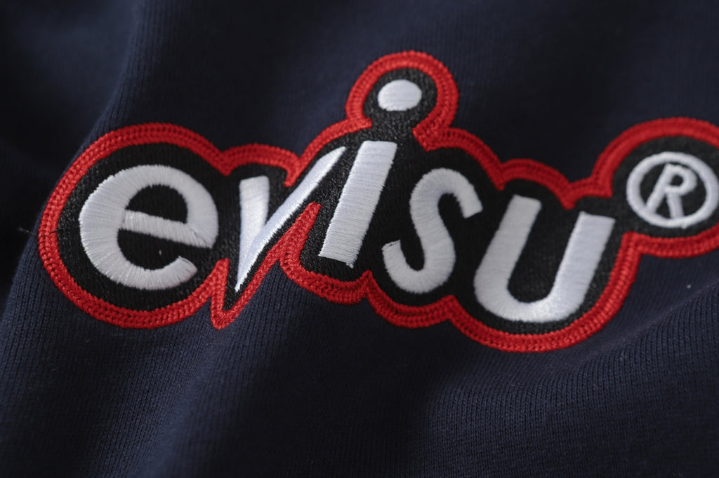 Evisu Kuro Colorblock All-Over Logo Print Hoodie
