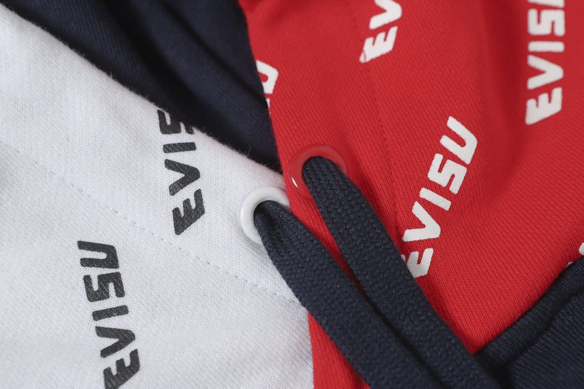Evisu Kuro Colorblock All-Over Logo Print Hoodie