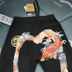Evisu Kuro Koi Fish Oversized M-Logo Ukiyo-e Graphic Jogger Sweatpants