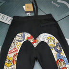 Evisu Kuro Graffiti Daruma Wrestler M-Logo Graphic Jogger Sweatpants