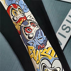 Evisu Kuro Graffiti Daruma Wrestler M-Logo Graphic Jogger Sweatpants